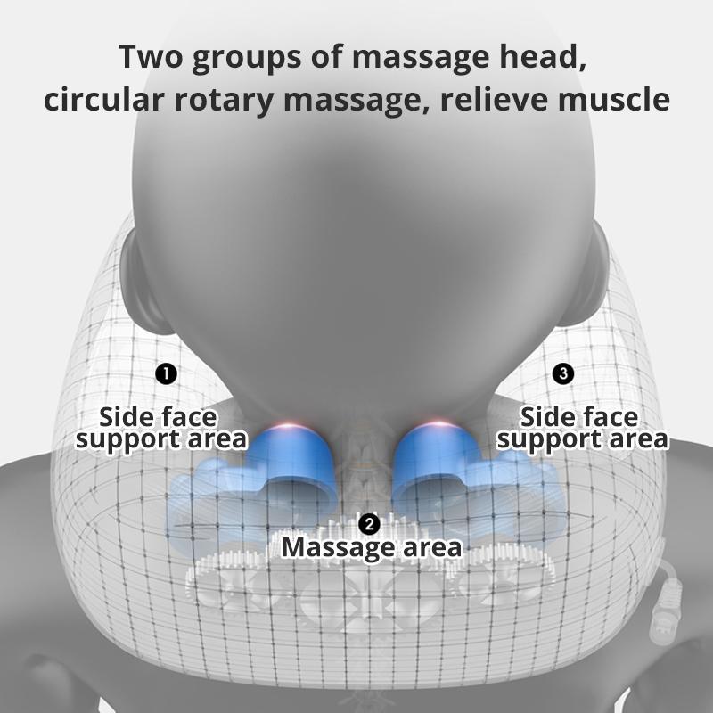 U-Shaped Massaging Pillow for Neck and Back Relief