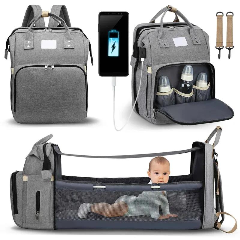 Portable Folding Crib Diaper Bag – Multi-Function Travel Solution