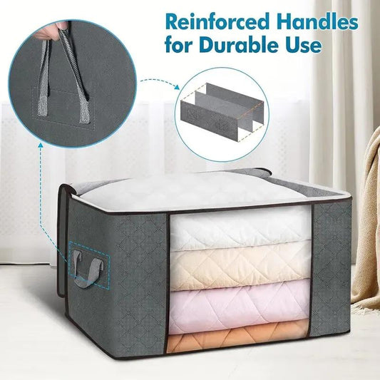 Non-Woven Clothes and Blanket Organizer with Zipper for Easy Storage