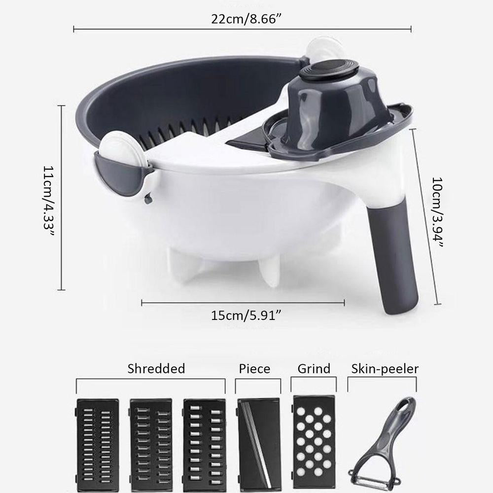 Efficient 9-in-1 Vegetable Slicer with Multiple Cutting Functions