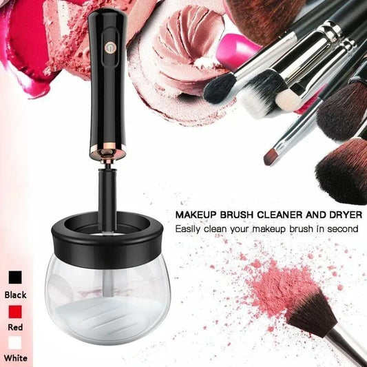 Electric Makeup Brush Cleaner & Dryer – Glass Design for Fragile Brushes