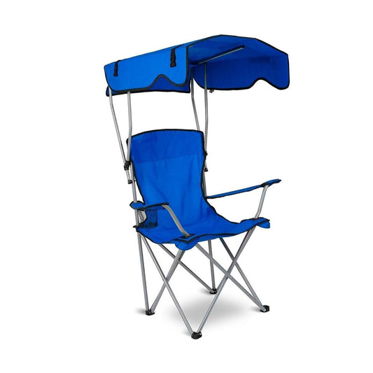 Foldable Outdoor Lounge Chair with Cup Holder for Camping & Beach