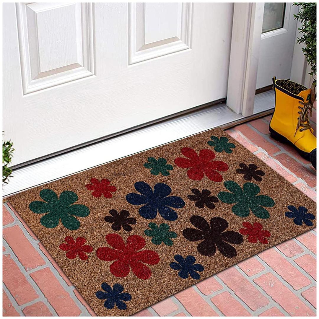 Flowers Printed Door Mat for Home, Bathroom, and Entrance - Indoor & Outdoor