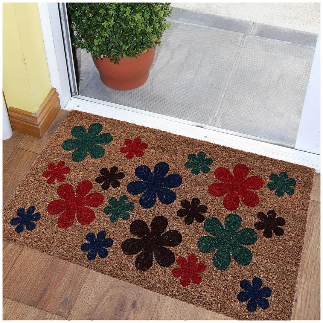 Flowers Printed Door Mat for Home, Bathroom, and Entrance - Indoor & Outdoor