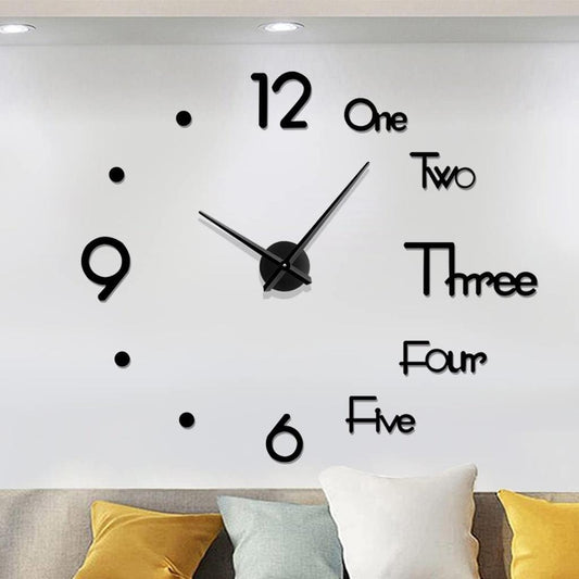 DIY 3D Wall Clock – Acrylic Mirror Surface for Stylish Home Decor