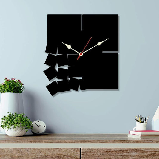 Minimal Broken Blocks 3D Acrylic Wall Clock – Modern Home Decor