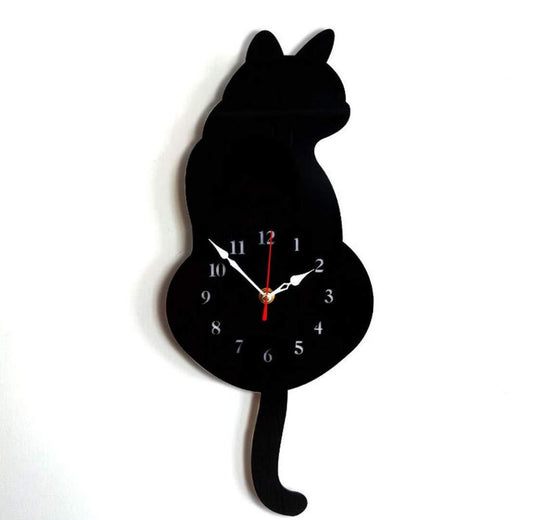 Modern Acrylic Wall Clock – Cute Cat Design for Home Decor