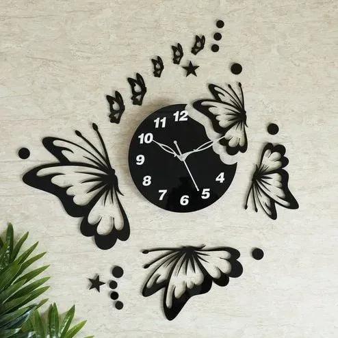 Charming Butterflies and Stars Decorative Wall Clock