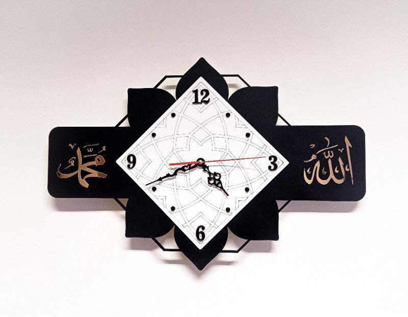 Islamic Wall Clock – Allah & Muhammad Design for Spiritual Decor