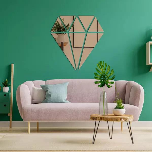 Stylish Acrylic Diamond Mirror Stickers for Wall Decoration