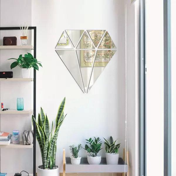 Stylish Acrylic Diamond Mirror Stickers for Wall Decoration