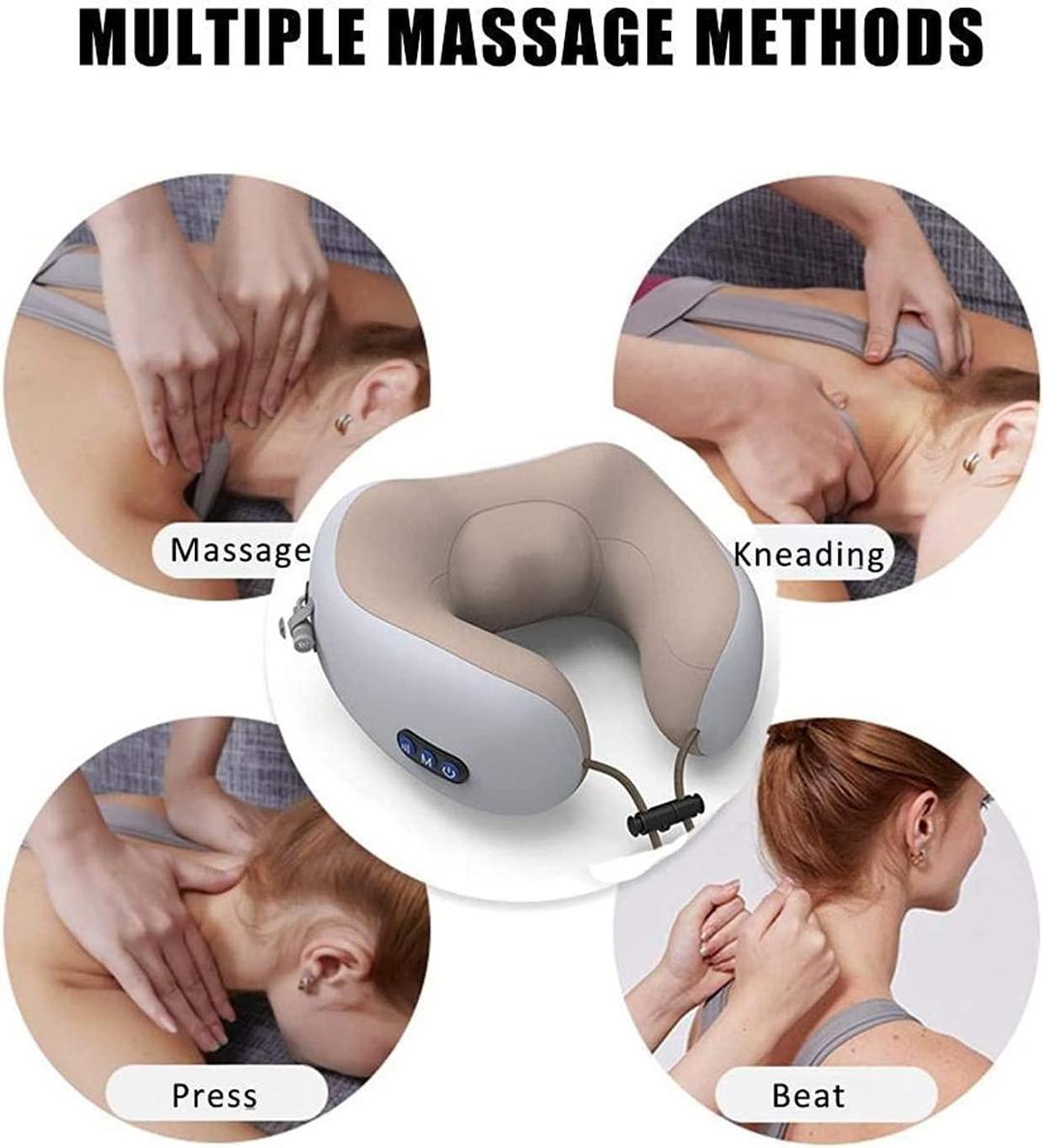 Rechargeable U-Shaped Electric Neck Massager Pillow for Travel