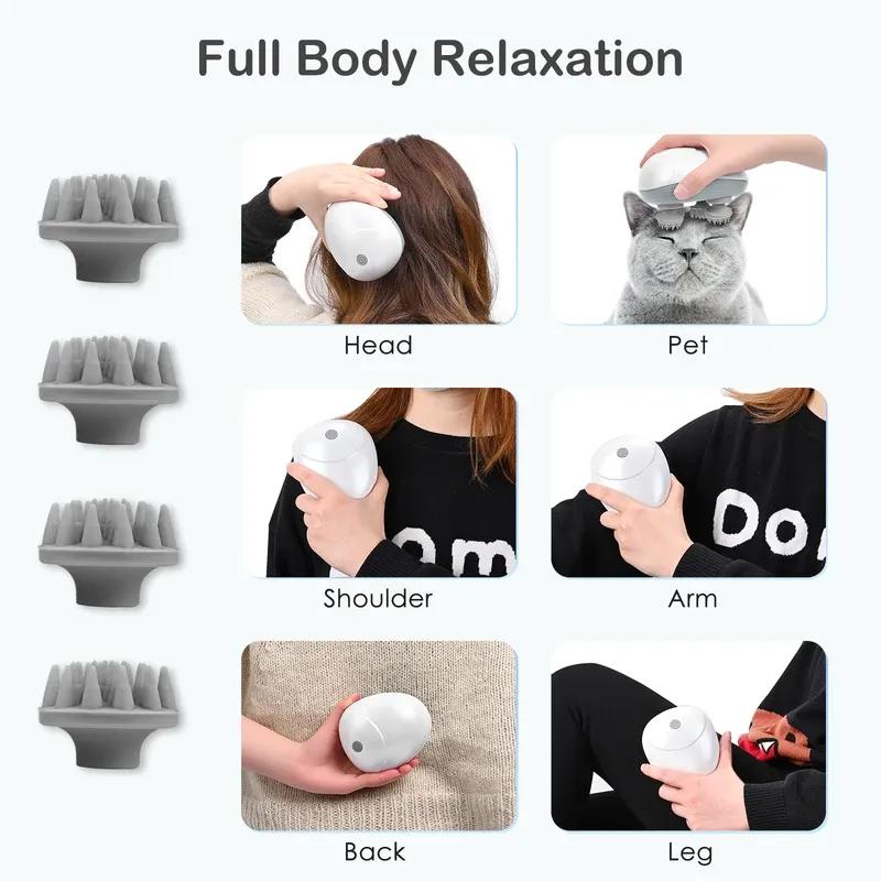 Portable Electric Scalp Massager – 3 Modes, Waterproof Design