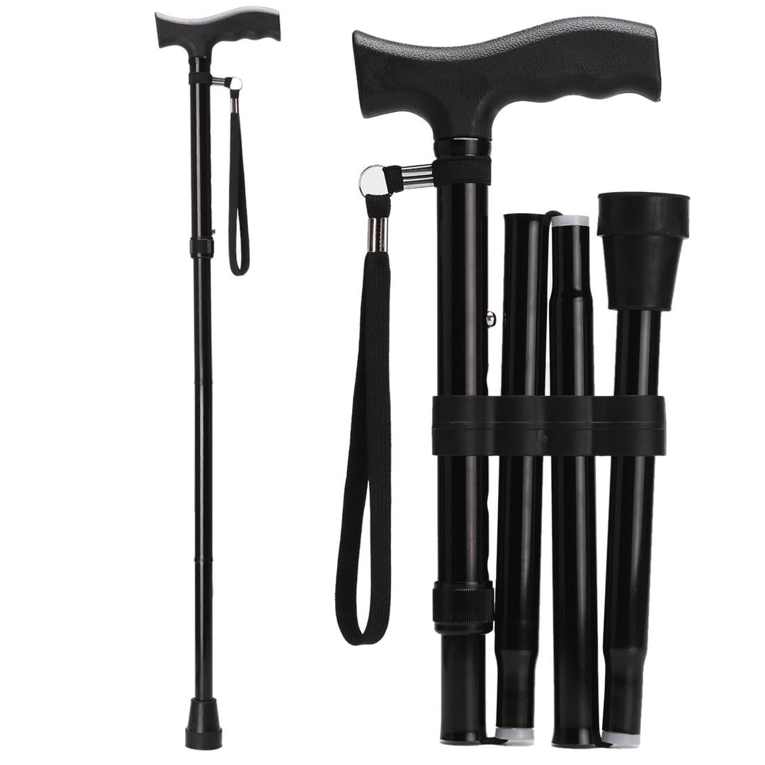 Foldable Walking Stick with Height Adjustment Feature