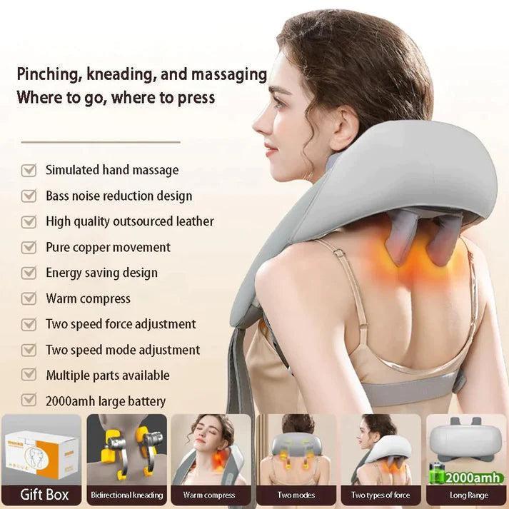 3D Kneading Massager for Neck, Back, and Shoulders