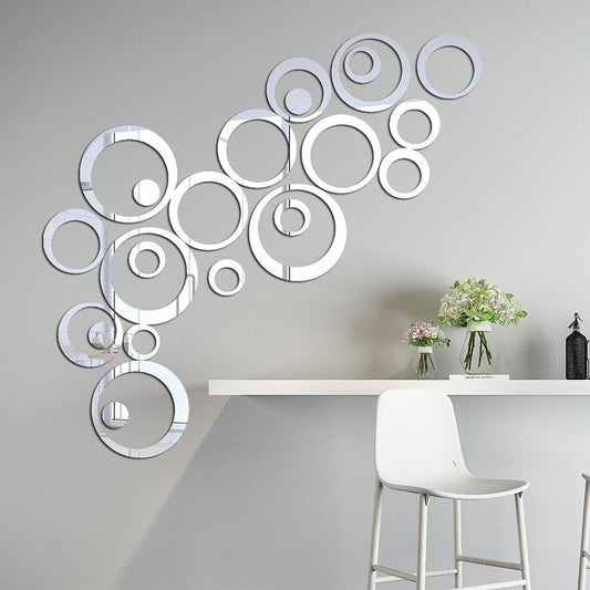 24-Piece Wall Art Dots & Rings Circle Set for Home Decor