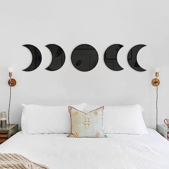 Acrylic Moon Phase Wall Decor Set – Pack of 5 Elegant Pieces