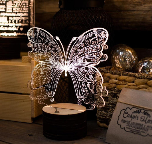 3D Acrylic Butterfly Lamp – Stunning LED Light for Home Decor