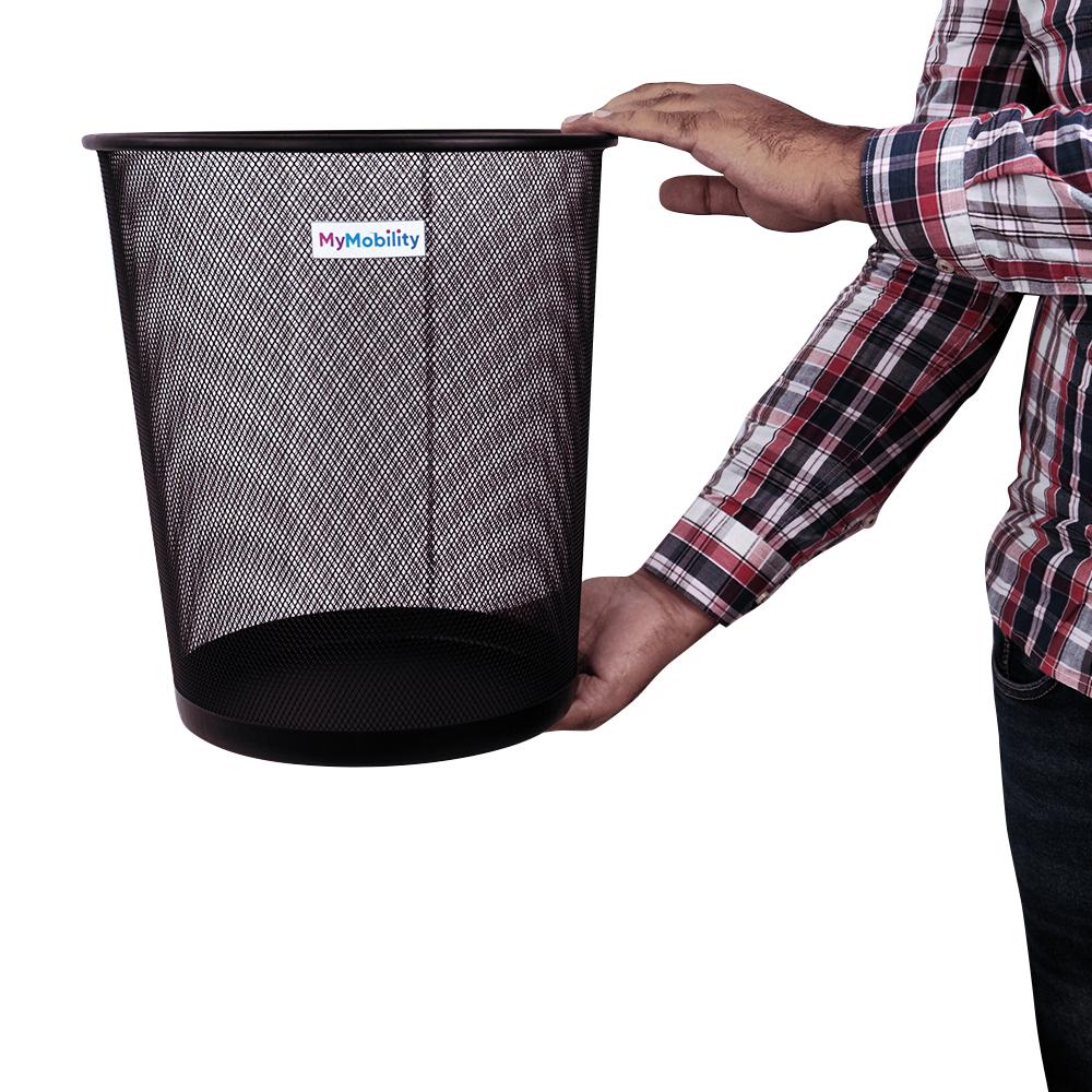 Portable Mesh Round Waste Bin - Open Top for Easy Access