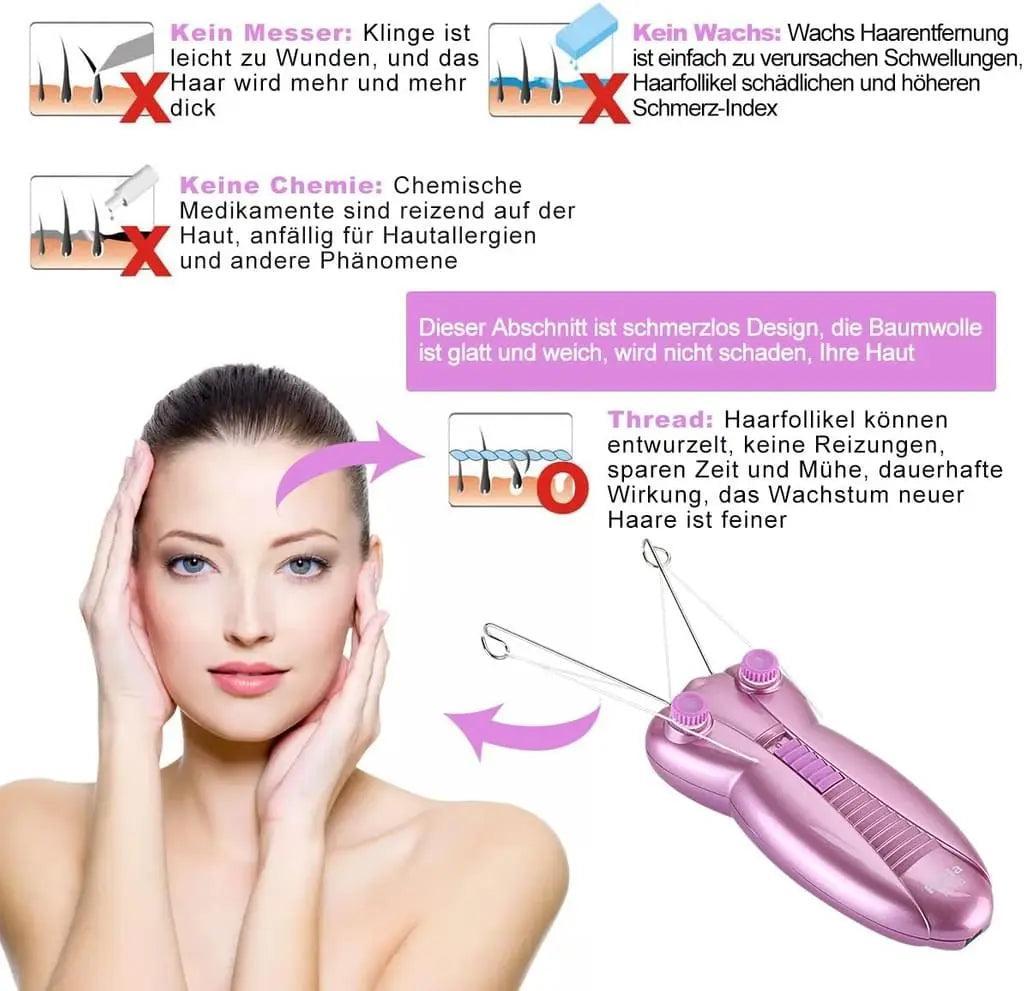 Ladies Facial Epilator & Beauty Massager - Electric Hair Remover