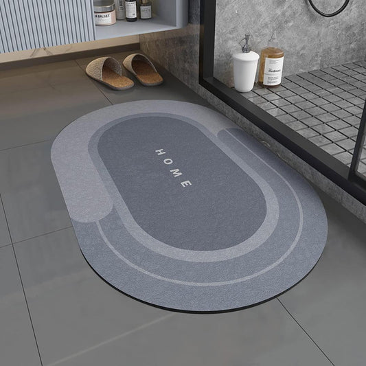 Quick-Dry Non-Slip Oval Bath Mat - Super Absorbent & Soft for Comfort