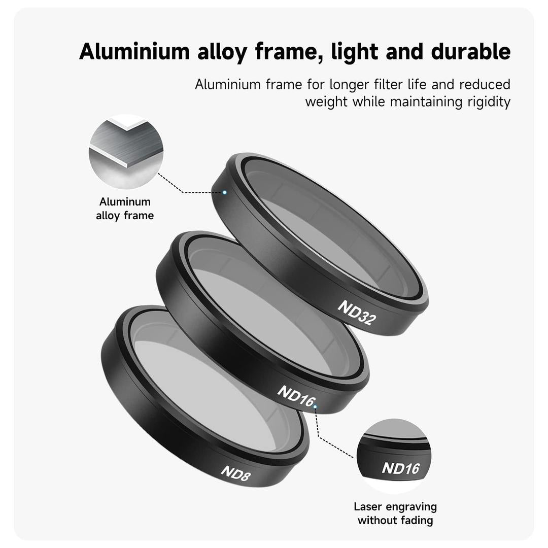 TELESIN CPL ND8 ND16 ND32 Filter Set for DJI Osmo Action 3/4