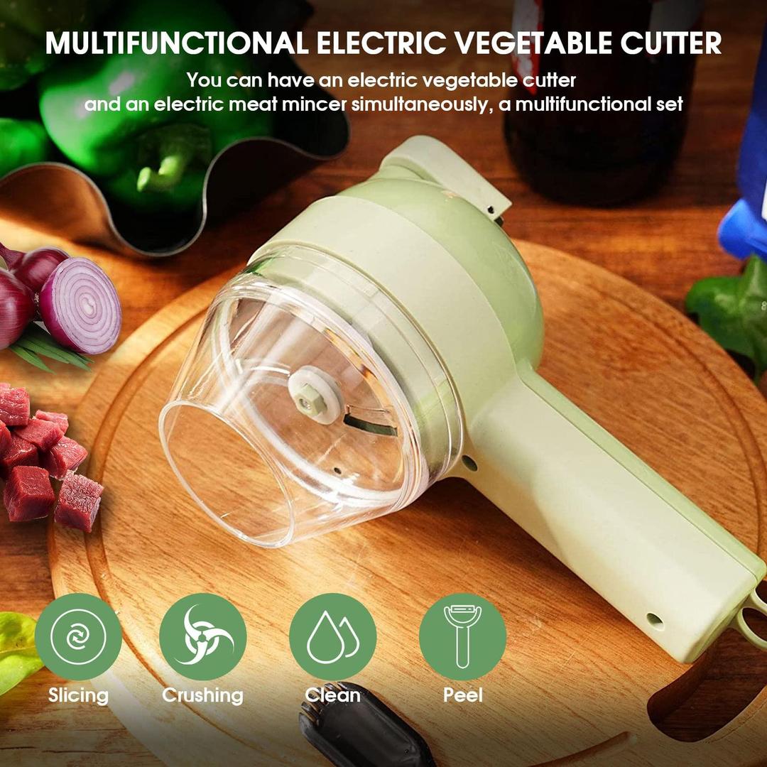 Multi-Functional 4-in-1 Electric Vegetable Cutter & Chopper for Easy Meal Prep