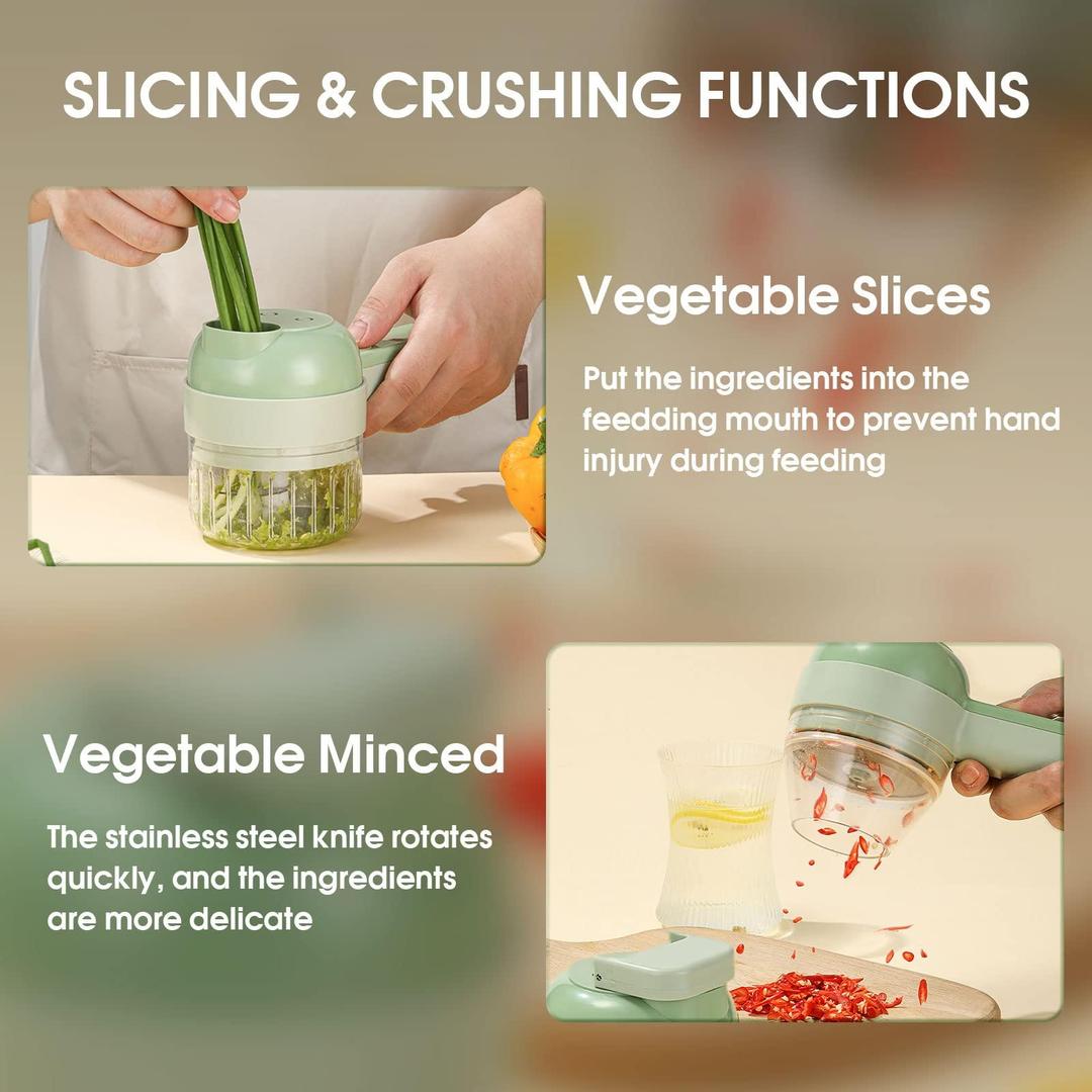 Multi-Functional 4-in-1 Electric Vegetable Cutter & Chopper for Easy Meal Prep