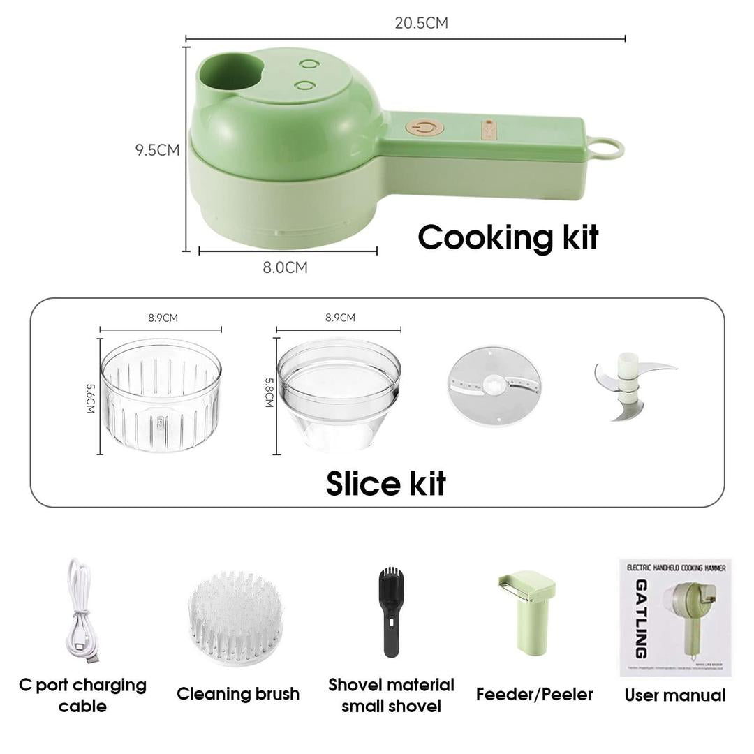 Multi-Functional 4-in-1 Electric Vegetable Cutter & Chopper for Easy Meal Prep