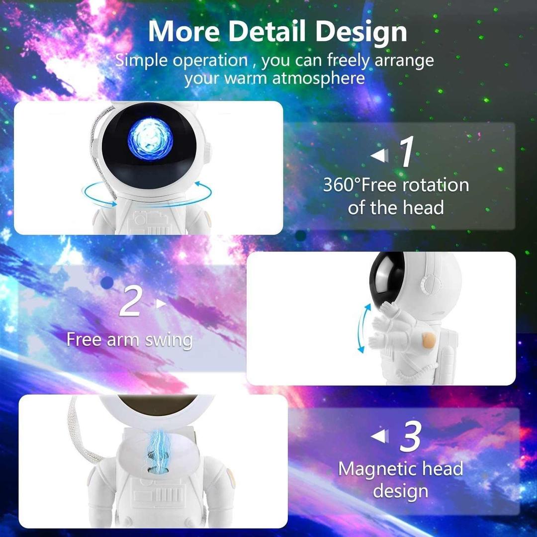 Astronaut Star Galaxy Projector – Cosmic Night Light for Bedroom