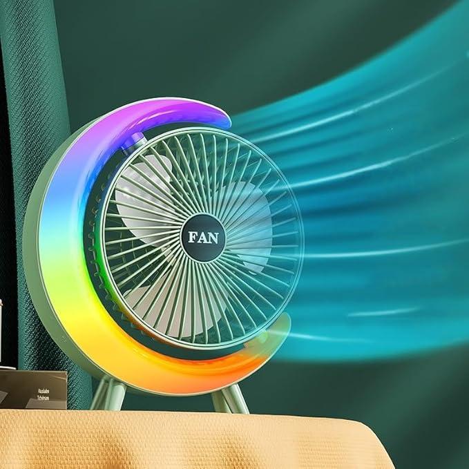 Multi-Color LED Desk Fan for Home & Office