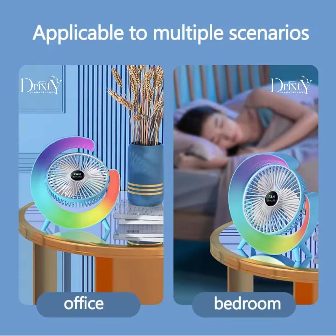 Multi-Color LED Desk Fan for Home & Office