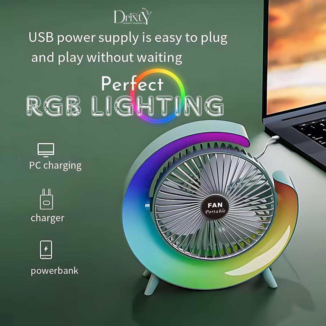 Multi-Color LED Desk Fan for Home & Office