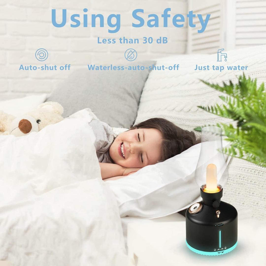 Mist Humidifier & Air Purifier with Vintage LED Lamp