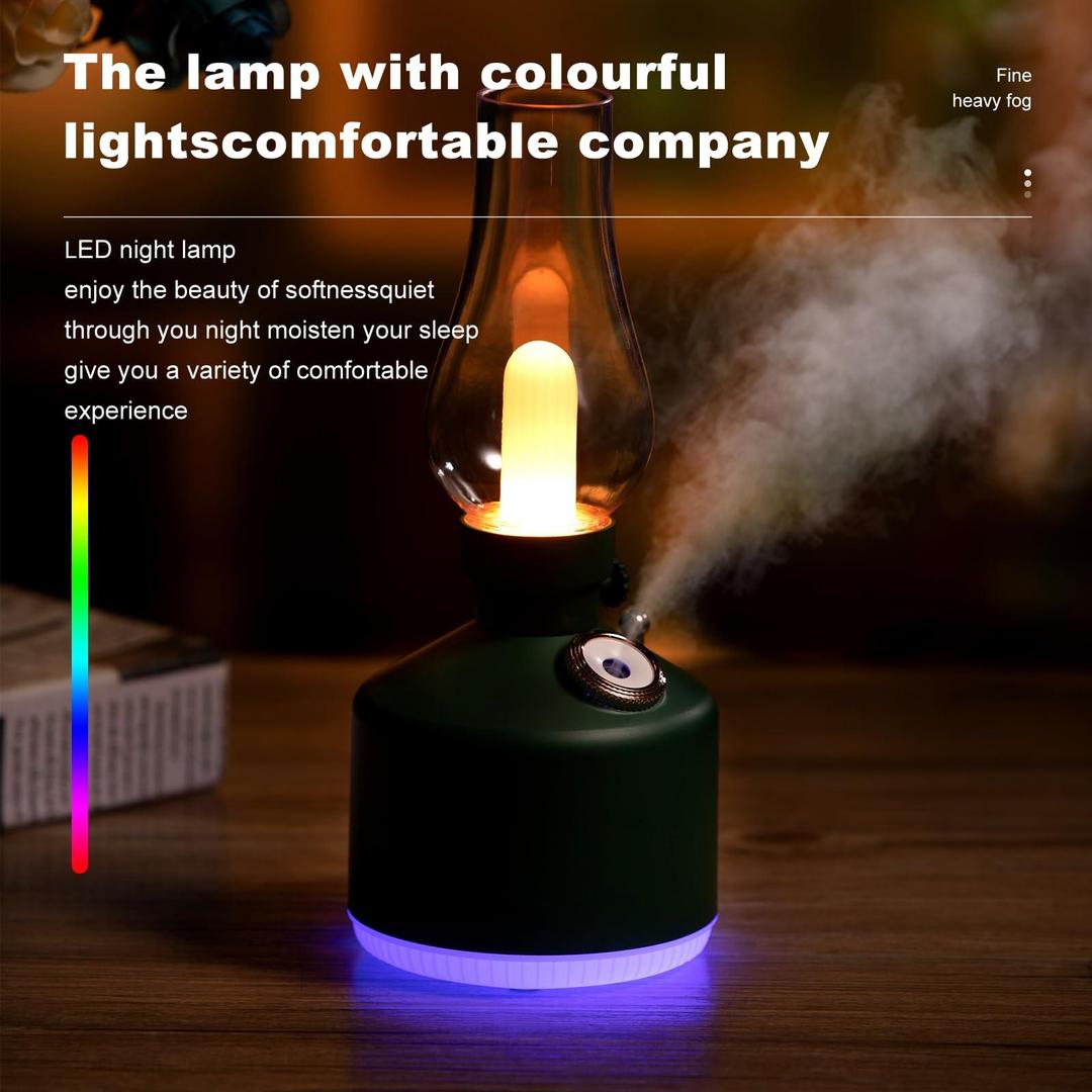 Mist Humidifier & Air Purifier with Vintage LED Lamp