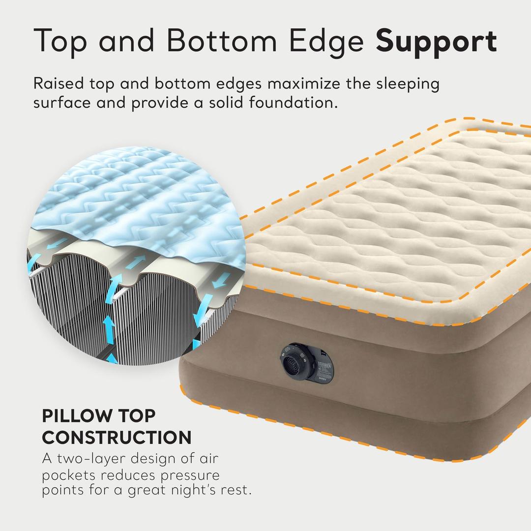 Ultra Plush Air Mattress with Built-In Electric Pump for Comfort