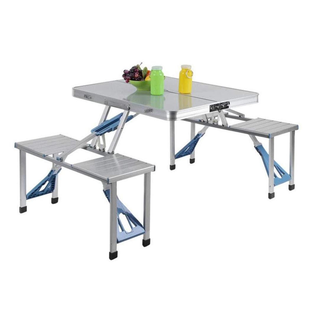 Aluminum Camping Table with 4 Folding Seats for Outdoor Dining