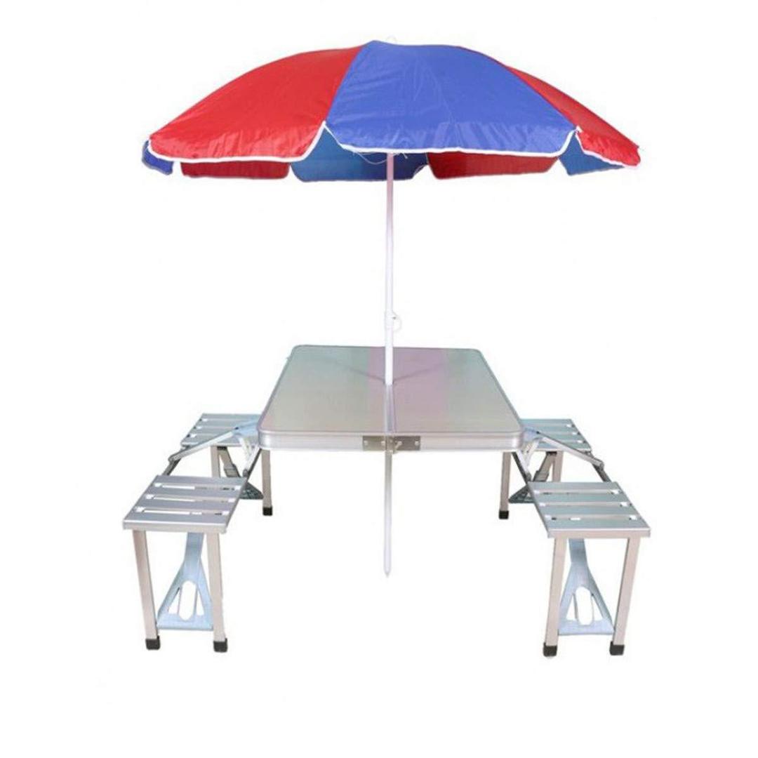 Aluminum Camping Table with 4 Folding Seats for Outdoor Dining