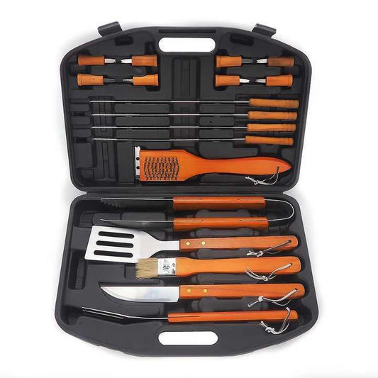 Stainless Steel BBQ Tool Set – 18-Piece Grilling Accessories for Perfect Outdoor Cooking