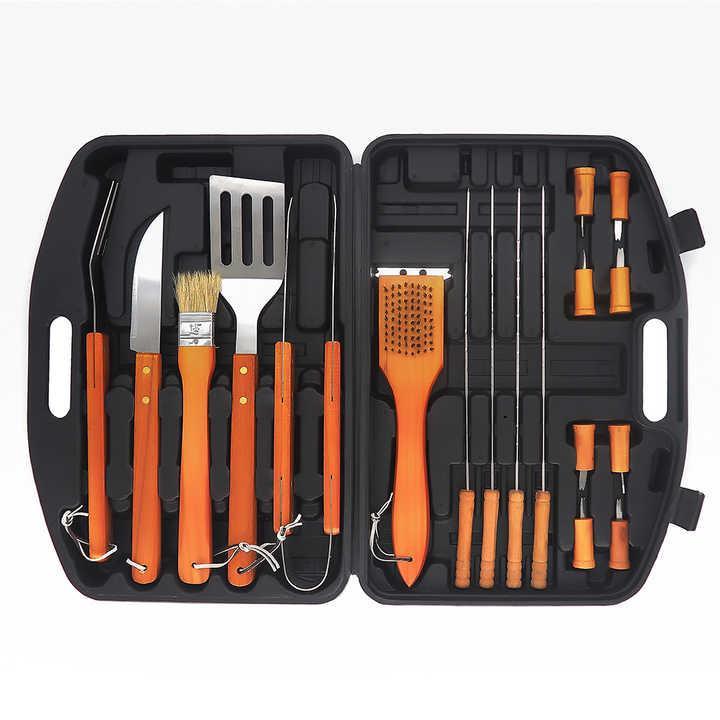 Stainless Steel BBQ Tool Set – 18-Piece Grilling Accessories for Perfect Outdoor Cooking