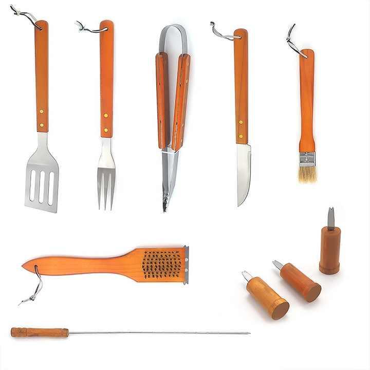 Stainless Steel BBQ Tool Set – 18-Piece Grilling Accessories for Perfect Outdoor Cooking