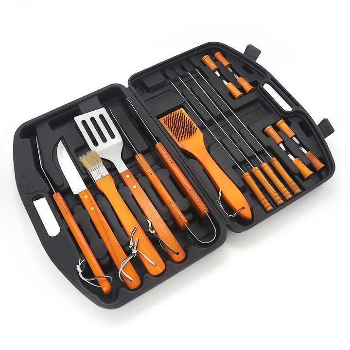 Stainless Steel BBQ Tool Set – 18-Piece Grilling Accessories for Perfect Outdoor Cooking