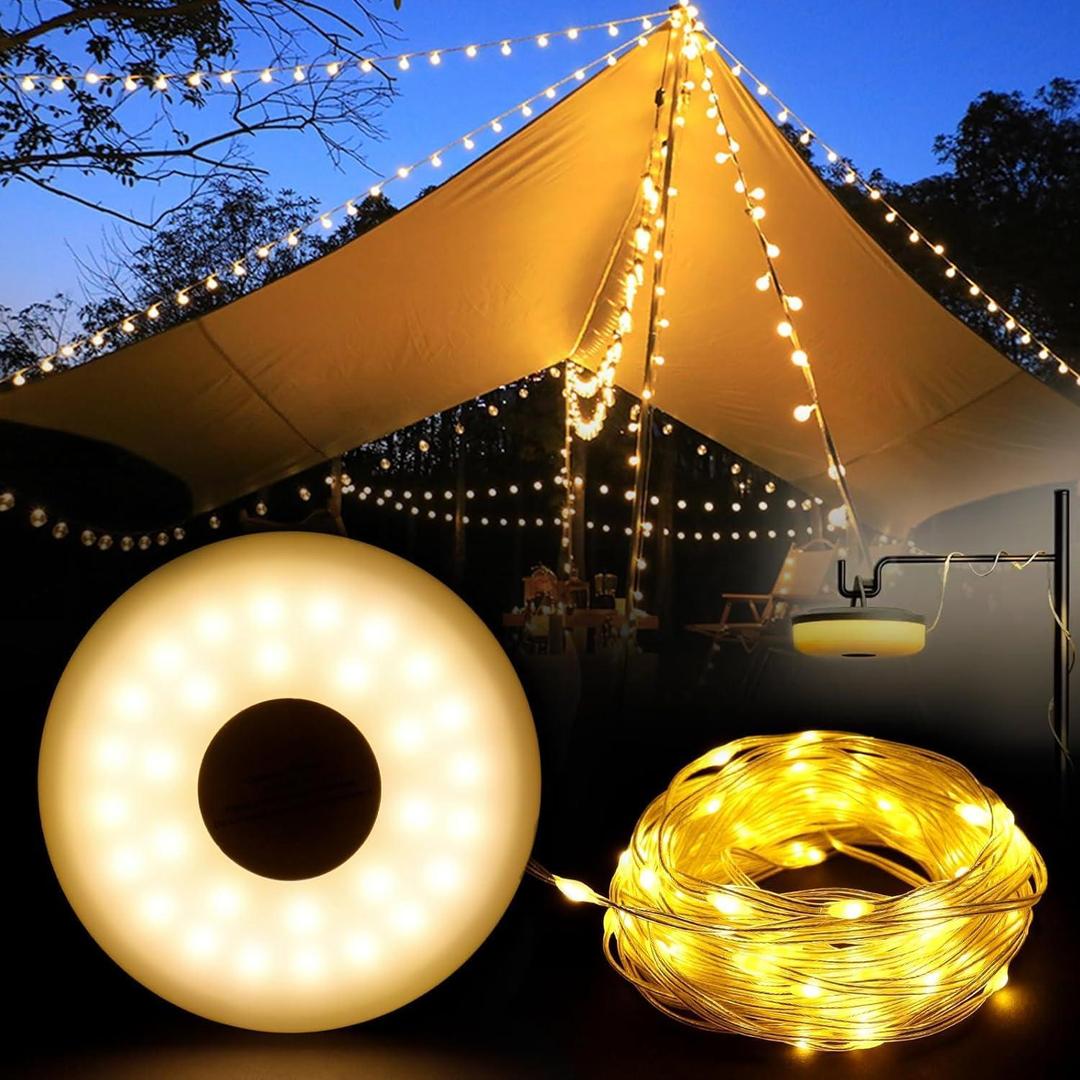 Gold Seaside Portable Camping String Lights – Perfect for Outdoor Adventures