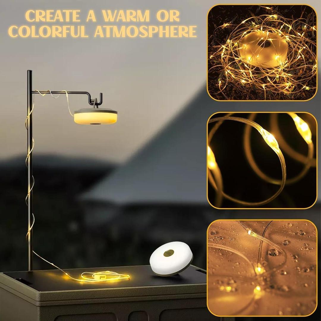 Gold Seaside Portable Camping String Lights – Perfect for Outdoor Adventures