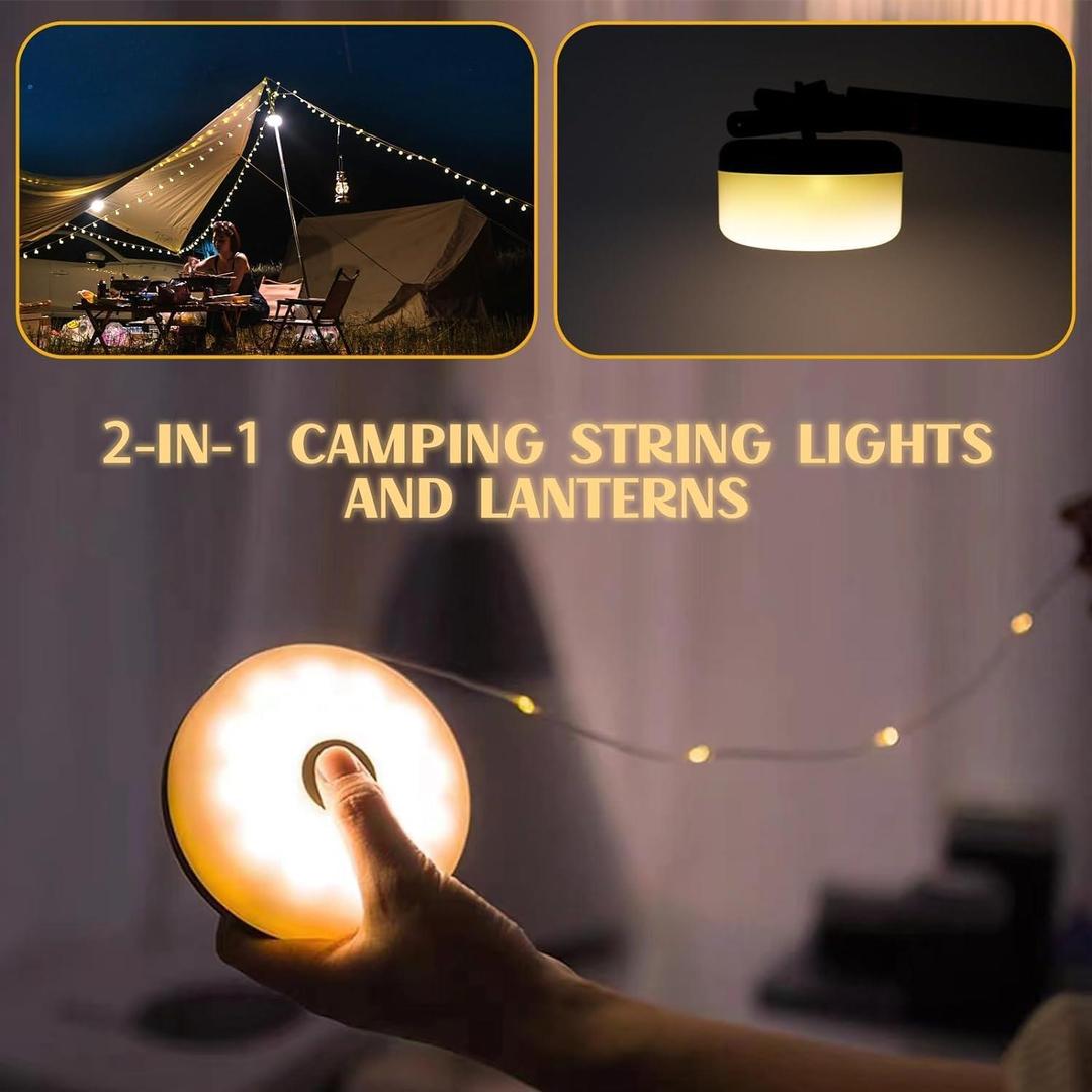 Gold Seaside Portable Camping String Lights – Perfect for Outdoor Adventures