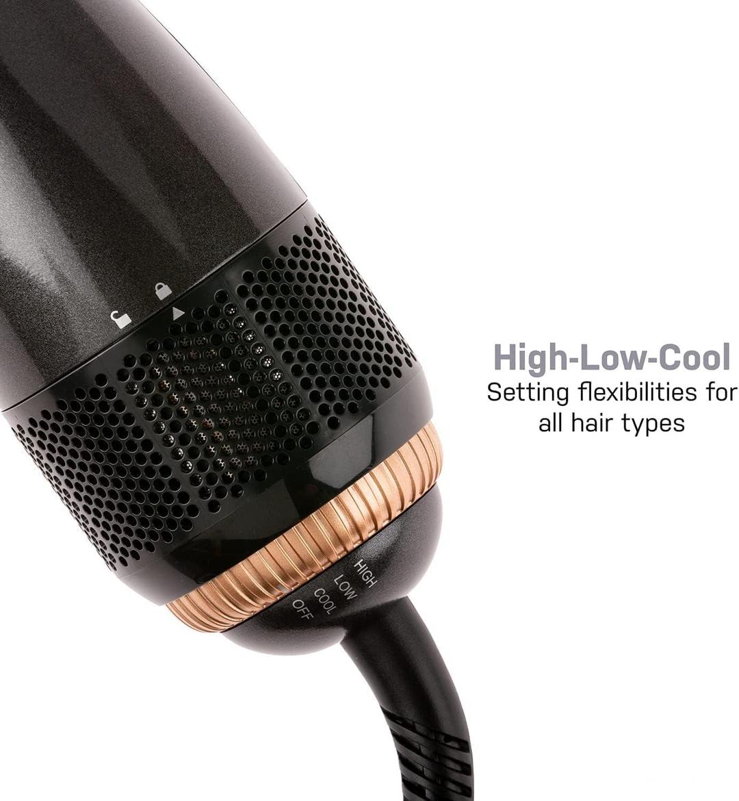 Electric Hair Dryer Brush with Ceramic Technology for Frizz-Free Hair