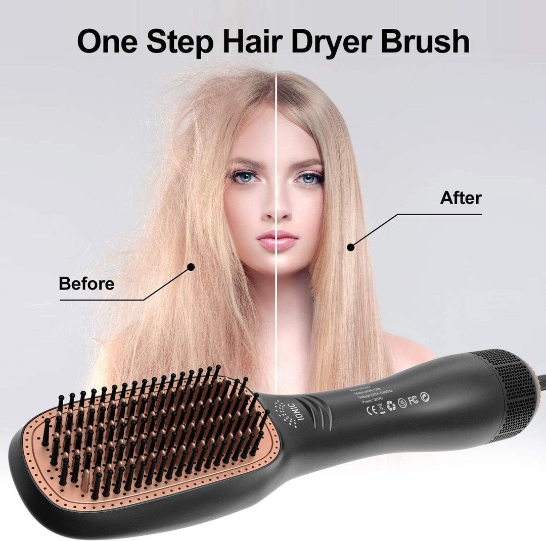 Electric Hair Dryer Brush with Ceramic Technology for Frizz-Free Hair