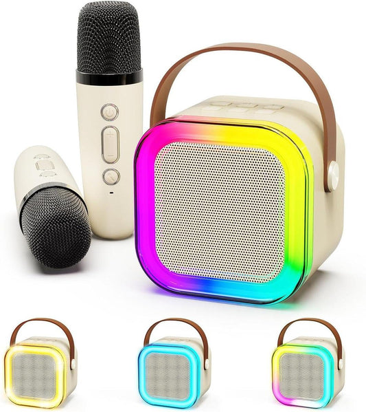 Mini Karaoke Speaker with Bluetooth and Dual Wireless Mics